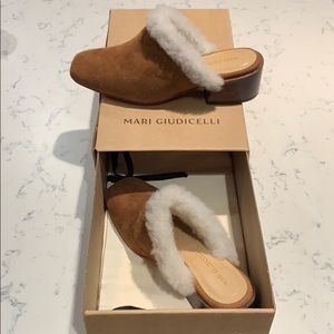 Mari Giudicelli camel suede mules